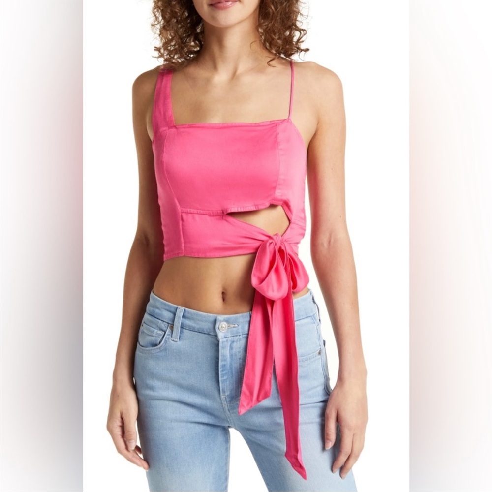 NWT Free People from Revolve pink mila tie front XS